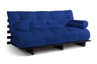 Sofa Bed Futon 180x200 - Slim Basic Black - Pascall Blue