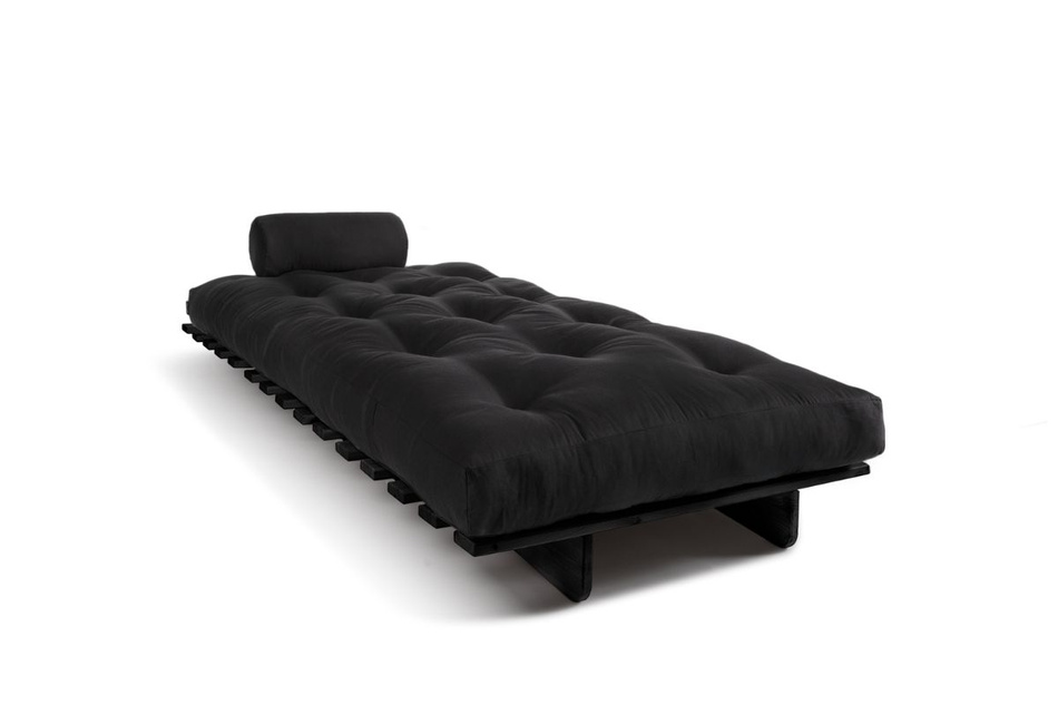 Sofa Bed Futon 90x200 - Slim Comfort Black - Pascall Black