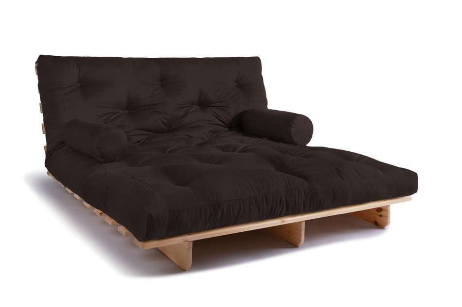 Sofa Bed Futon 160x200 - Slim Basic Classic - Pascall Brown