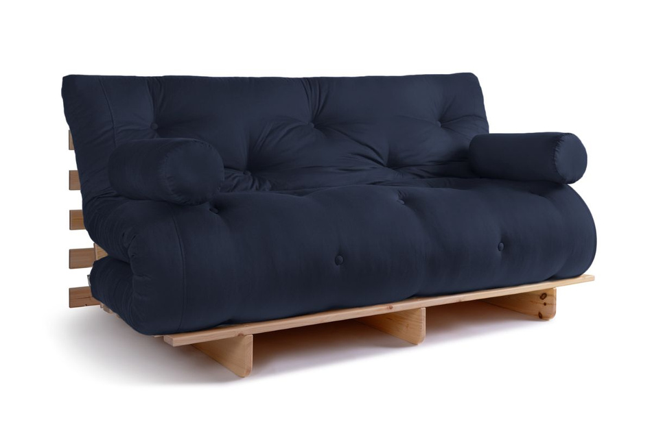 Sofa Bed Futon 160x200 - Slim Basic Classic - Pascall Navy Blue