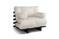Sofa Bed Futon 90x200 - Slim Basic Black - Pascall Ecru