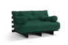 Sofa Bed Futon 180x200 - Slim Exclusive Black - Pascall Bottle Green