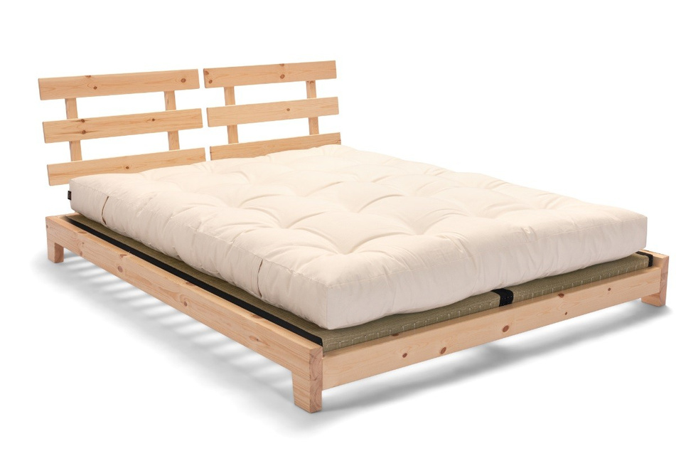 Wooden Bed 140x200 - Aisha Classic Natura Tatami - Pascall