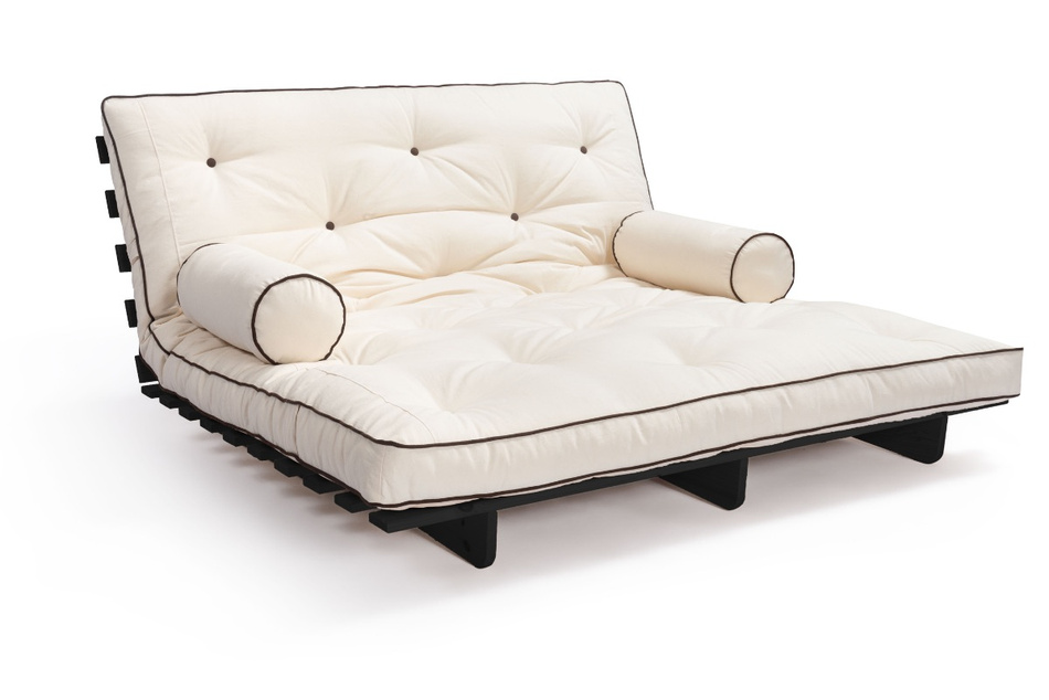 Sofa Bed Futon 180x200 - Slim Exclusive Black - Pascall Kedro Ecru