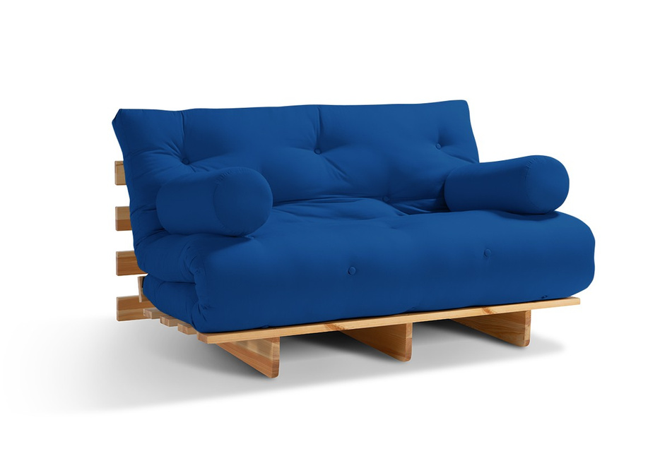 Sofa Bed Futon 120x200 - Slim Basic Classic - Pascall Blue