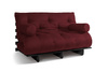 Sofa Bed Futon 140x200 - Slim Basic Black - Pascall Burgundy