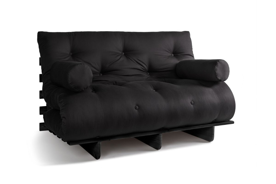 Sofa Bed Futon 140x200 - Slim Basic Black - Pascall Black