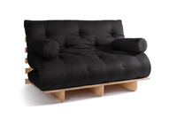 Sofa Bed Futon 140x200 - Slim Basic Classic - Pascall Black