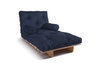 Sofa Bed Futon 90x200 - Slim Basic Classic - Pascall Navy Blue