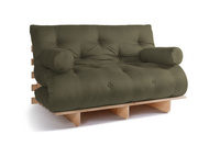 Sofa Bed Futon 140x200 - Slim Basic Classic - Pascall Khaki