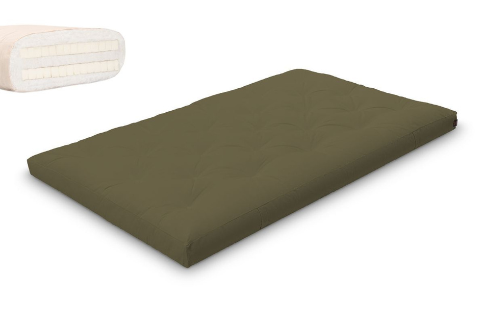 Futon Mattress 120x200 with latex - Slim Duo Latex - Pascall Khaki