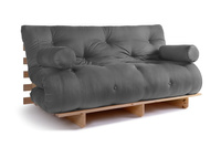 Sofa Bed Futon 160x200 - Slim Basic Classic - Pascall Grey