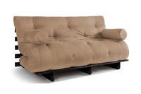 Sofa Bed Futon 160x200 - Slim Exclusive Black - Pascall Beige
