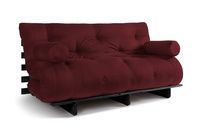 Sofa Bed Futon 160x200 - Slim Exclusive Black - Pascall Burgundy