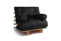 Sofa Bed Futon 90x200 - Slim Basic Classic - Pascall Black