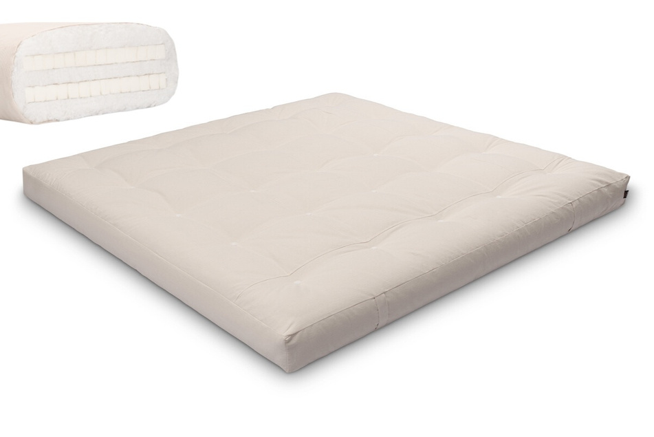 Futon Mattress 200x200 with latex - Medium Duo Latex - Pascall Ecru