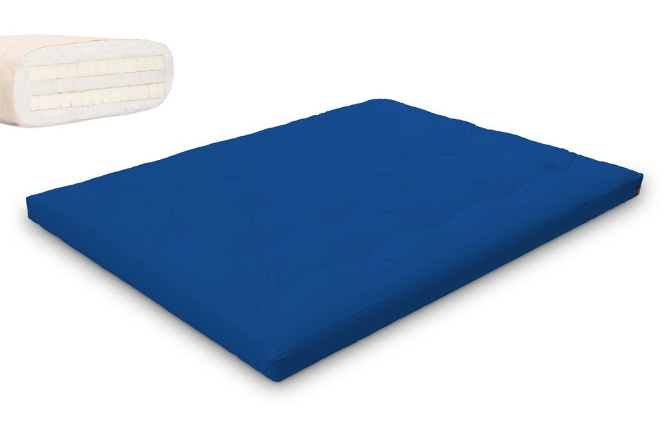 Futon Mattress 160x200 with latex - Slim Duo Latex - Pascall Blue