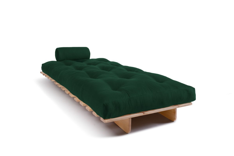 Sofa Bed Futon 90x200 - Slim Exclusive Classic - Pascall Bottle Green