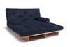 Sofa Bed Futon 160x200 - Slim Basic Classic - Pascall Navy Blue