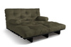 Sofa Bed Futon 140x200 - Slim Comfort Black - Pascall Khaki