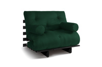 Sofa Bed Futon 90x200 - Slim Basic Black - Pascall Bottle Green