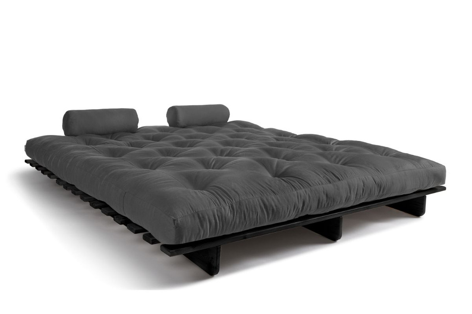 Sofa Bed Futon 180x200 - Slim Basic Black - Pascall Grey