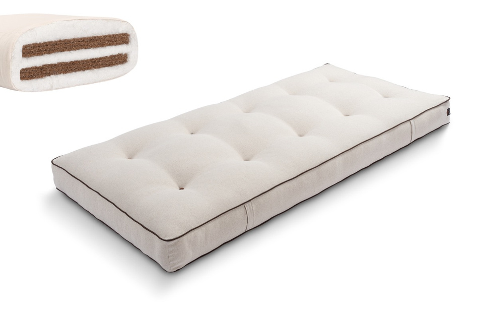 Futon Mattress 90x200 with coconut - Medium Duo Coco - Pascall Kedro Linen