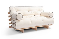 Sofa Bed Futon 120x200 - Slim Exclusive Classic - Pascall Kedro Ecru