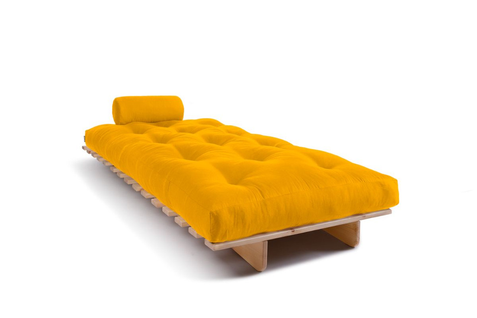 Sofa Bed Futon 90x200 - Slim Exclusive Classic - Pascall Yellow