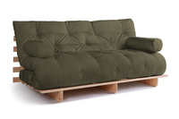 Sofa Bed Futon 180x200 - Slim Basic Classic - Pascall Khaki