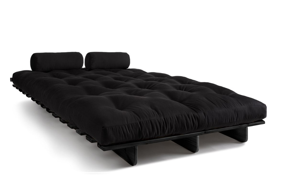 Sofa Bed Futon 140x200 - Slim Exclusive Black - Pascall Black