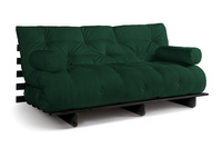 Sofa Bed Futon 180x200 - Slim Basic Black - Pascall Bottle Green