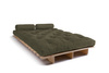Sofa Bed Futon 120x200 - Slim Exclusive Classic - Pascall Khaki