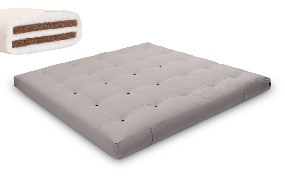 Futon Mattress 200x200 with coconut - Medium Duo Coco - Pascall Grey