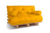 Sofa Bed Futon 140x200 - Slim Exclusive Classic - Pascall Yellow
