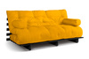Sofa Bed Futon 180x200 - Slim Comfort Black - Pascall Yellow