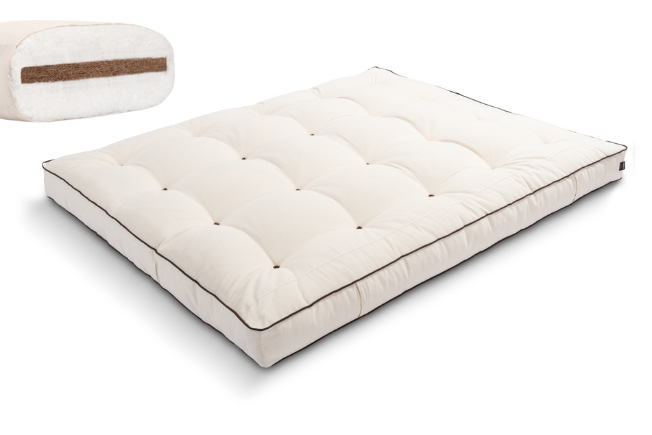 Futon Mattress 200x200 with coconut - Medium Coco - Pascall Kedro Ecru