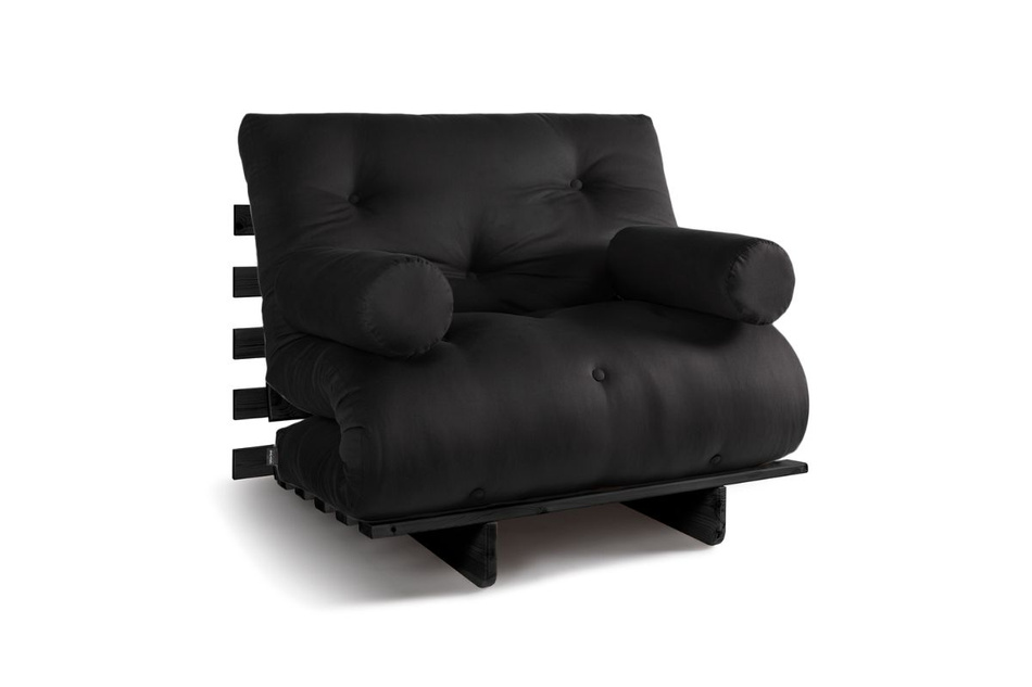 Sofa Bed Futon 90x200 - Slim Basic Black - Pascall Black