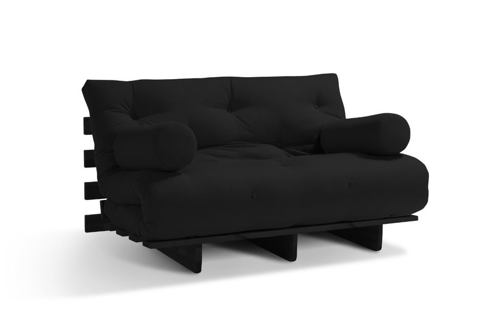 Sofa Bed Futon 120x200 - Slim Comfort Black - Pascall Black