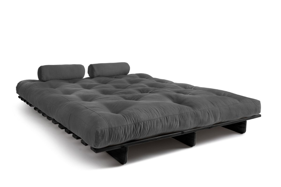 Sofa rozkładana 160x200 - Slim Comfort Black - Pascall Futon Szary
