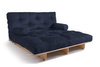 Sofa Bed Futon 140x200 - Slim Basic Classic - Pascall Navy Blue