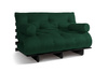 Sofa Bed Futon 140x200 - Slim Exclusive Black - Pascall Bottle Green