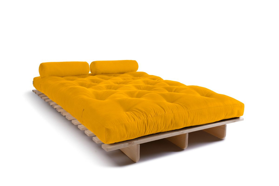 Sofa Bed Futon 120x200 - Slim Exclusive Classic - Pascall Yellow