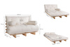 Sofa Bed Futon 140x200 - Slim Basic Classic - Pascall Kedro Ecru