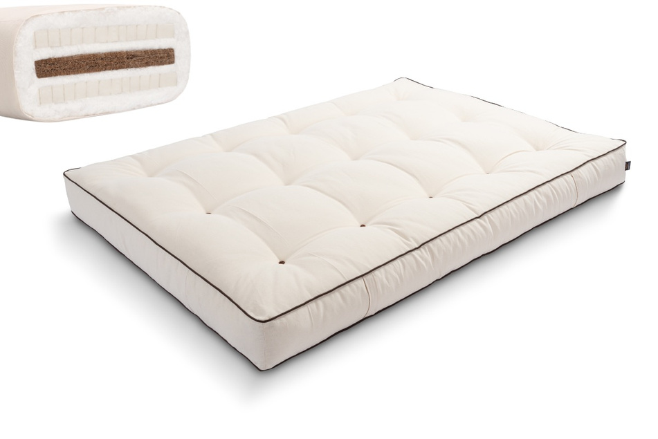 Futon Mattress 120x200 with coconut and 2x latex - Comfort Relax - Pascall Kedro Ecru