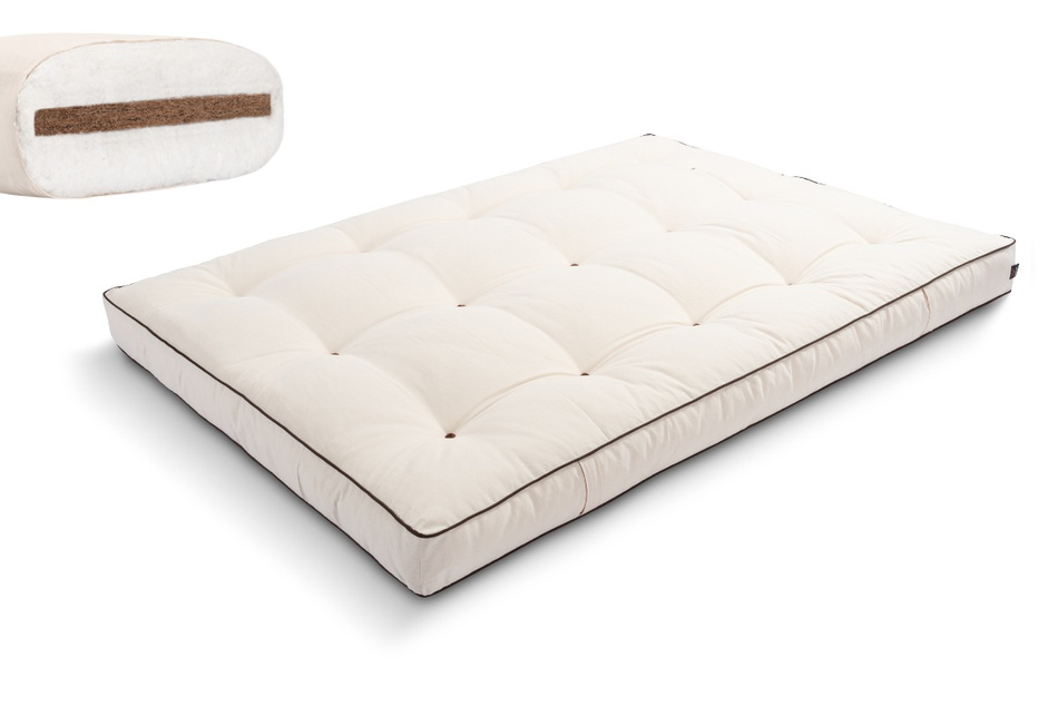 Futon Mattress 140x200 with coconut - Medium Coco - Pascall Kedro Ecru