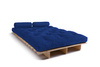 Sofa Bed Futon 120x200 - Slim Exclusive Classic - Pascall Blue