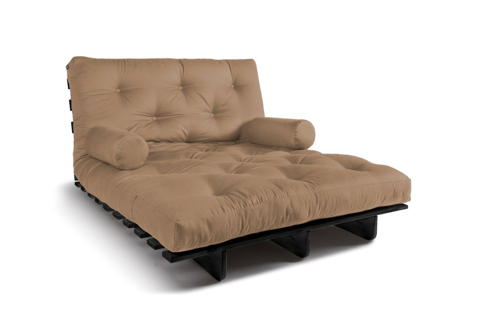 Sofa Bed Futon 120x200 - Slim Basic Black - Pascall Beige