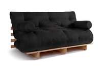 Sofa Bed Futon 160x200 - Slim Basic Classic - Pascall Black