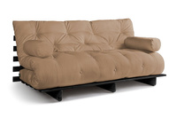 Sofa Bed Futon 180x200 - Slim Basic Black - Pascall Beige